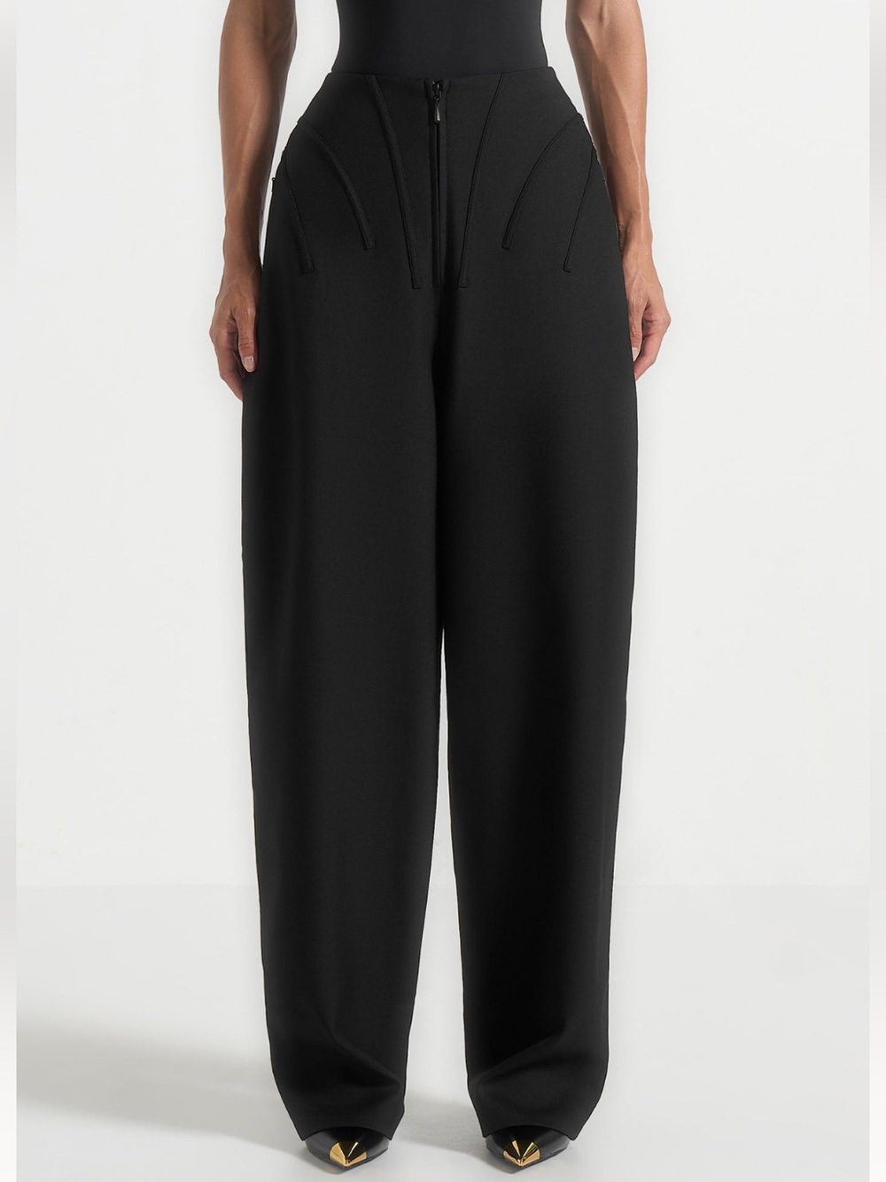 NWT MANIERE DE VOIR High Waisted Corset Sculptural Pants